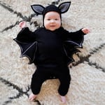 Halloween-kostym för nyfödd pojke, fladdermus-jumpsuit black 80cm