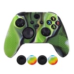 Skin for Xbox Series Controller,Hikfly Cover Compatible with Xbox Series X/S Controller Grips Case Non-Slip Studded Silicone Controller Cover with 4pcs Thumb Grips Caps(CamoGreen)