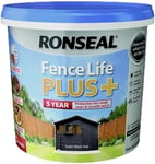 Ronseal RSLFLPPCTBO5 5 Litre Fence Life plus Tudor Paint - Black Oak