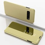 Hülle® Plating Flip Mirror Case for Samsung Galaxy S10e (Gold)