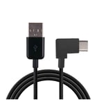 Adapterkabel USB 3.1 type-C hankontakt till USB 2.0 hankontakt högervinklad 90 grader för telefon och surfplatta i 2M