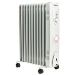 Electric Oil Filled Portable Radiator 24 Hour Timer & Thermostat 2.5kW