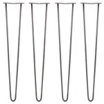 4 x Premium Hairpin Table Legs + FREE Screws AND Protector Feet 28" 2 Prong