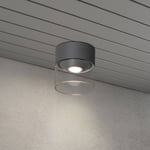 Konstsmide LED-ulkokattovalaisin Varese, harmaa, lasia