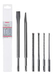 Bosch Professional 2607017585 6 Piece SDS Plus-5 Hammer Drill Bit and Chisel Set (for Concrete and Masonry; Accessories: Rotary Hammer) Amazon Exclusive