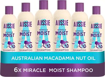 Aussie Miracle Moist Shampoo 300 ml - Pack of 6, Cruelty free 