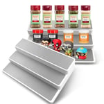 2Pcs Spice Rack Organizer, 3-Tier Seasoning Shelf, Non-Slip Flavoring Organizer for Kitchen Pantry Cabinets Cosmetics Storage