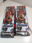 2x Marvel Iron Man Avengers 12" Figure Titan Hero Series Hasbro Damaged Boxes