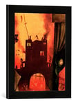 Kunst für Alle 'Image encadrée de Hieronymus Bosch Tondal S Vision, Detail of The Burning Gateway (Detail of 61761), d'art dans Le Cadre de Haute qualité Photos Fait Main, 30 x 40 cm, Noir Mat