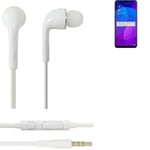 Headphones for Oppo F11 headset in ear plug white