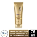 Dove Derma Spa Face Cream Summer Revived Self Tan for Fair to Medium Skin, 75ml