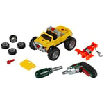 Theo Klein 8168 Bosch truck set, 3 in 1 | Assembly set for 3 trucks | Includes a battery powered toy screwdriver | Toys for children aged 3 and over