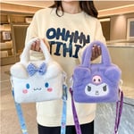 Sanrio Väska Kawaii Plysch Cinnamoroll Melody Kuromi Mjuk Gosedjur Handväska Axelväska Anime Plysch Ryggsäck Flickor Barn Gåvor[HK] Purlpe