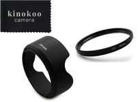 kinokoo 58mm UV Filter Camera Lens Accessories Kit for Canon EOS 250D/200D/9000D/8000D/80D/70D/800D/750D/700D, Protective UV Filter+EW-63C Canon Reversible Lens Hood(A)
