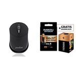 perixx Perimice-802 Mini Wireless Bluetooth Mouse, Portable Small 3 Buttons Optical Mouse for Laptop Android Tablet PC + Duracell NEW Optimum AAA Alkaline Batteries [Pack of 4]