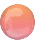 Röd och Orange Ombre Orbz Folieballong 38 cm
