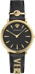 Versace VE8104622 V Circle Sort/Læder Ø38 mm