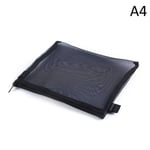 Zipper Stationery File Bag Pencil Case School Office Supply Black A4