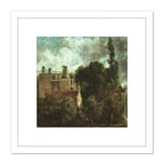 John Constable The Grove Or The Admirals House In Hampstead 8X8 Inch Square Wooden Framed Wall Art Print Picture with Mount
