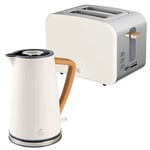 Swan Nordic Kitchen White Kettle and Toaster Set