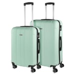 ITACA - Hard Shell Suitcase Set of 2-4 Wheel ABS Luggage Sets 3 Piece with TSA Combination Lock - Resistant and Lightweight Hard Suitcase Beauty and Large 771170B, Mint