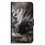 iPhone 12 Mini Plånboksfodral - Katt Blå Ögon