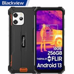 Blackview BV8900 Unbreakable Mobiltelefon Android 13 6,5" 16GB+256GB 64MP Värmekamera FLIR Uppgraderad 10380mAh IP68 Orange