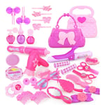 Lanbowo 32 PCS Set Beauty Salon Play Set Pretend Makeup Kit Kids Toy Play House Game With Portable Box (32 pcs)