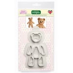 Karen Davies Katy Sue Mould Sugar Buttons - Stitched Teddy Bear Nallebjörn Si Multicolor