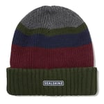 SealSkinz Sealskinz Cromer Waterproof Cold Weather Roll Cuff Striped Beanie - Olive Green / Grey Blue Red 2XLarge Green/Grey/Blue/Red