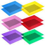 GiantGo Kit de 12 filtres en Gel pour éclairage Photo, Filtres de Couleur, Superpositions colorées, Film de Couleur Transparent avec 6 Couleurs pour caméra à lumière LED