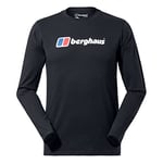 Berghaus Men's Organic Big Classic Logo Long Sleeve T-Shirt, Black, XS