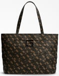 Guess Womens Hwsg8135230 Liberty City 4G Logo Shopper Tote Bag In Brown