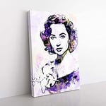 Big Box Art Elizabeth Taylor in Abstract Canvas Wall Art Print Ready to Hang Picture, 76 x 50 cm (30 x 20 Inch), White, Blue, Purple, Grey, Blue