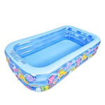 Transparent Above Ground Inflatable Pool,PVC Home Use Swimming Pool,Extra Large Round Paddling Pools,Kiddie Pool For Garden Outdoor Blue 262x175x60cm