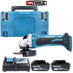 Makita DGA452 18v 115mm Angle Grinder With 2 x 6Ah Batteries, Charger & Case