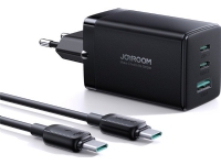 Joyroom laddare TCG01 GaN 65W 2x USB-C, 1x USB-A svart + USB-C/USB-C 100W 1,2 m kabel