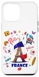 iPhone 12 Pro Max Vive La France - I Love Paris Eiffel Tower Graphic Design Case