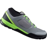 Shimano GR7 (GR700) flat pedal MTB shoes, grey / green, size 38