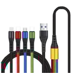 4-i-1 USB Snabbladdningskabel [120 cm Längd] Multifunktionskabel för Type-C Micro Android-telefoner