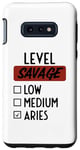 Galaxy S10e Funny Saying Level Of Savage Aries Zodiac Men Women Sarcasm Case