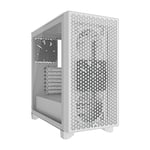 CORSAIR 3000D AIRFLOW Mid-Tower PC Case – 3-Pin Fans – Four-Slot GPU Support – Fits up to 8x 120mm Fans – High-Airflow Design – White