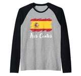 Tres Cantos Spain, Spanish Flag, Tres Cantos Raglan Baseball Tee