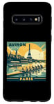 Coque pour Galaxy S10 Paris Rowing Retro Seine River Scène The Games
