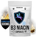 B3 Niacin 40 Capsules 500mg Nicotinic Acid  Vitamin Cholesterol Skin Arthritis