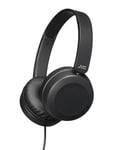 JVC Foldable Lightweight HA-S31M On-Ear Headphones with Built-In Remote, Microphone and Call Handling, Black