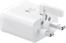 SAMSUNG FAST CHARGER PLUG UK MAINS ADAPTER FOR SAMSUNG GALAXY - WHITE - GENUINE