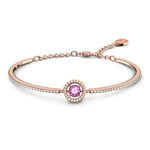 Swarovski Bracelet-jonc Sparkling femme, dance, coupe ronde, pierre centrale, petits cristaux et placage de ton or rosé, violet