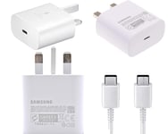 Samsung Galaxy S20 5G Charger, Genuine Samsung 25W USB-C Super Fast UK Mains Wall Charger & USB-C Cable for Galaxy S20 5G & Also includes MOBACE® Braided USB-C Cable Compatible with all Type C Devices