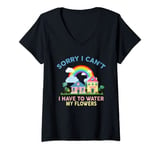 Womens Animal Crossing Sorry I Can't I Have To Water My Flowers V-Neck T-Shirt